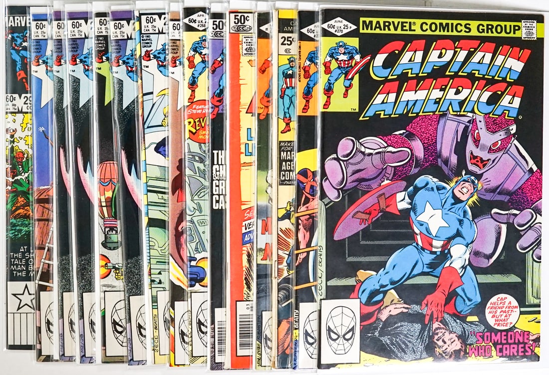 [Marvel] Captain America Comic Books (15): Mixed condition. Measures 15 x 11 x 3 inches for shipping purposes. The absence of a condition report does not imply that the lot is in perfect condition or completely free from wear and tear, imperfe