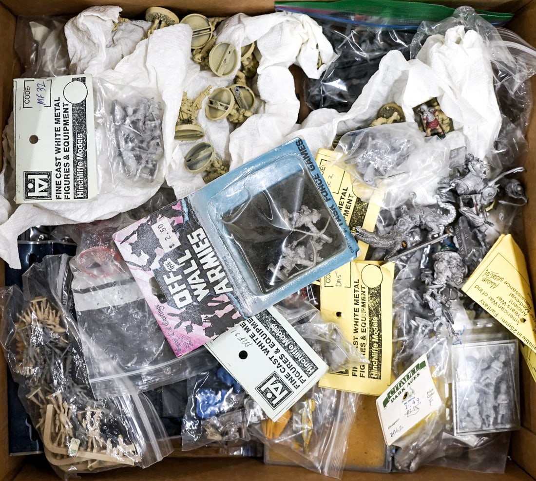 Group of TTRPG Figures & Accessories: Lot measures 16 x 12 x 4 in. for shipping purposes. The absence of a condition report does not imply that the lot is in perfect condition or completely free from wear and tear, imperfections, or the c