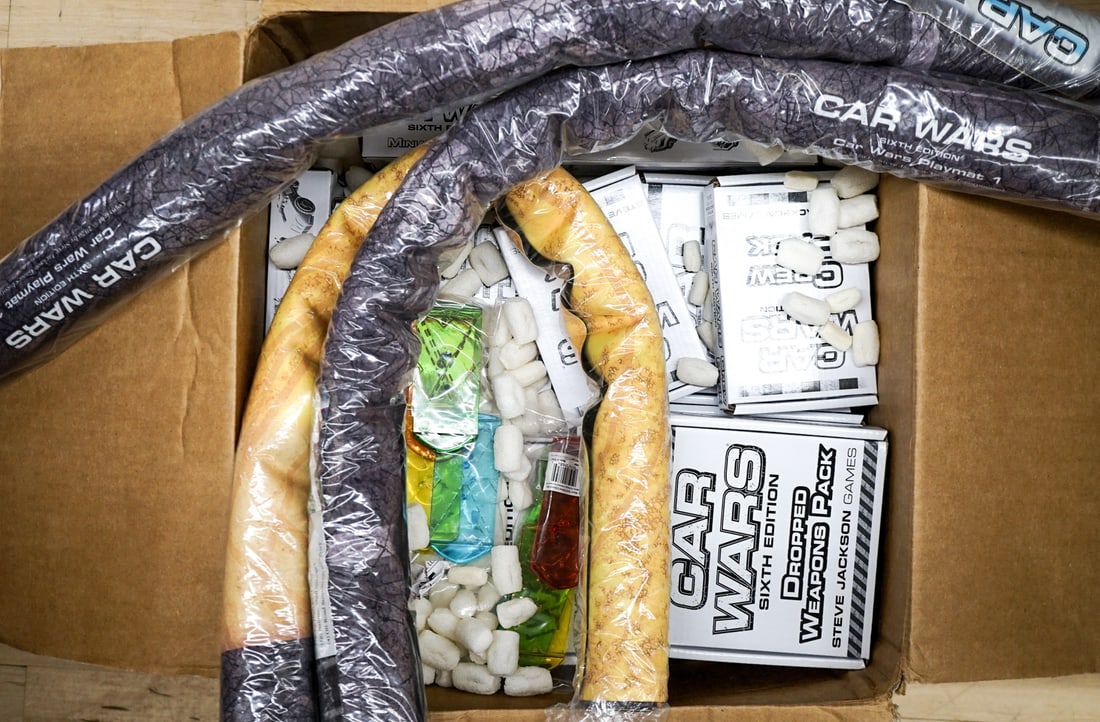 Steve Jackson Car Wars Box Full MIB Items: Lot measures 16 x 16 x 16 in. for shipping purposes. The absence of a condition report does not imply that the lot is in perfect condition or completely free from wear and tear, imperfections, or the