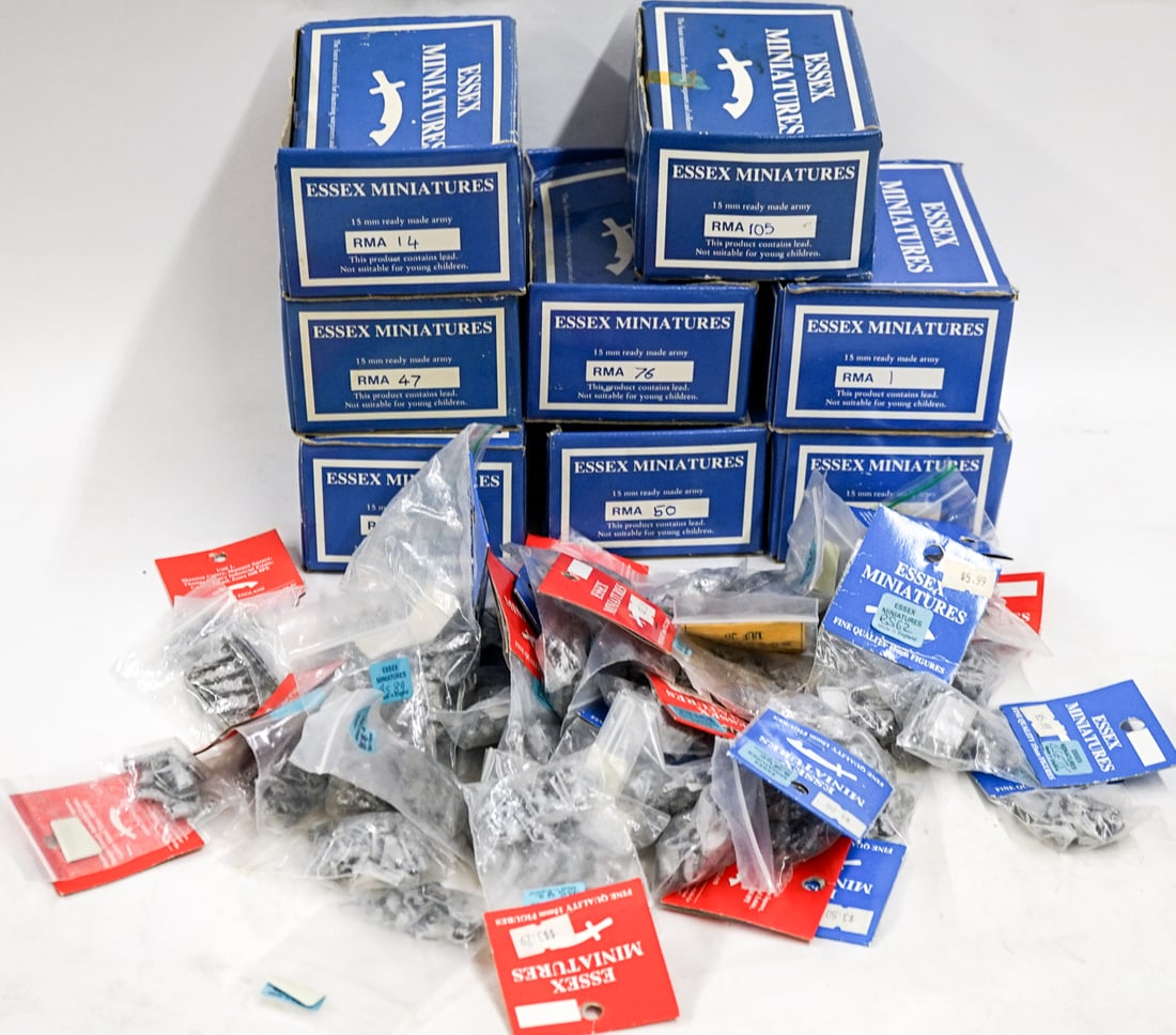 Group of Essex Miniatures MIB MIP: [Wargames, TTRPG] Lot measures 16 x 12 x 4 in. for shipping purposes. The absence of a condition report does not imply that the lot is in perfect condition or completely free from wear and tear, imper
