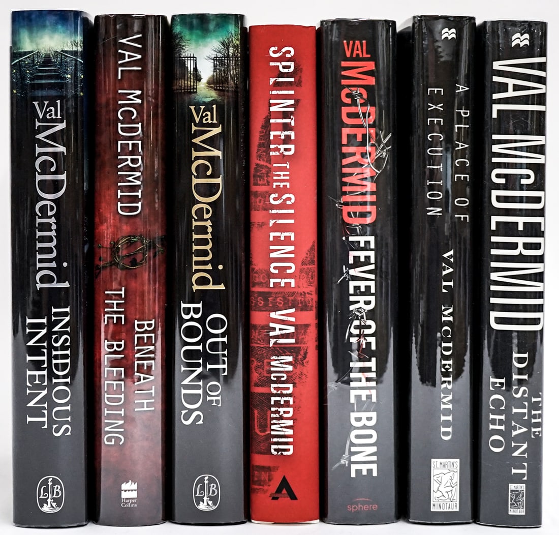 Val McDermid SIGNED FIRST EDITIONS (7): All are author signed, NONE are inscribed nor personalized. Books are in EX+/NM condition. These books are from an odor free and smoke-free home. Book lot measures 17 x 13 x 7 inches for shipping