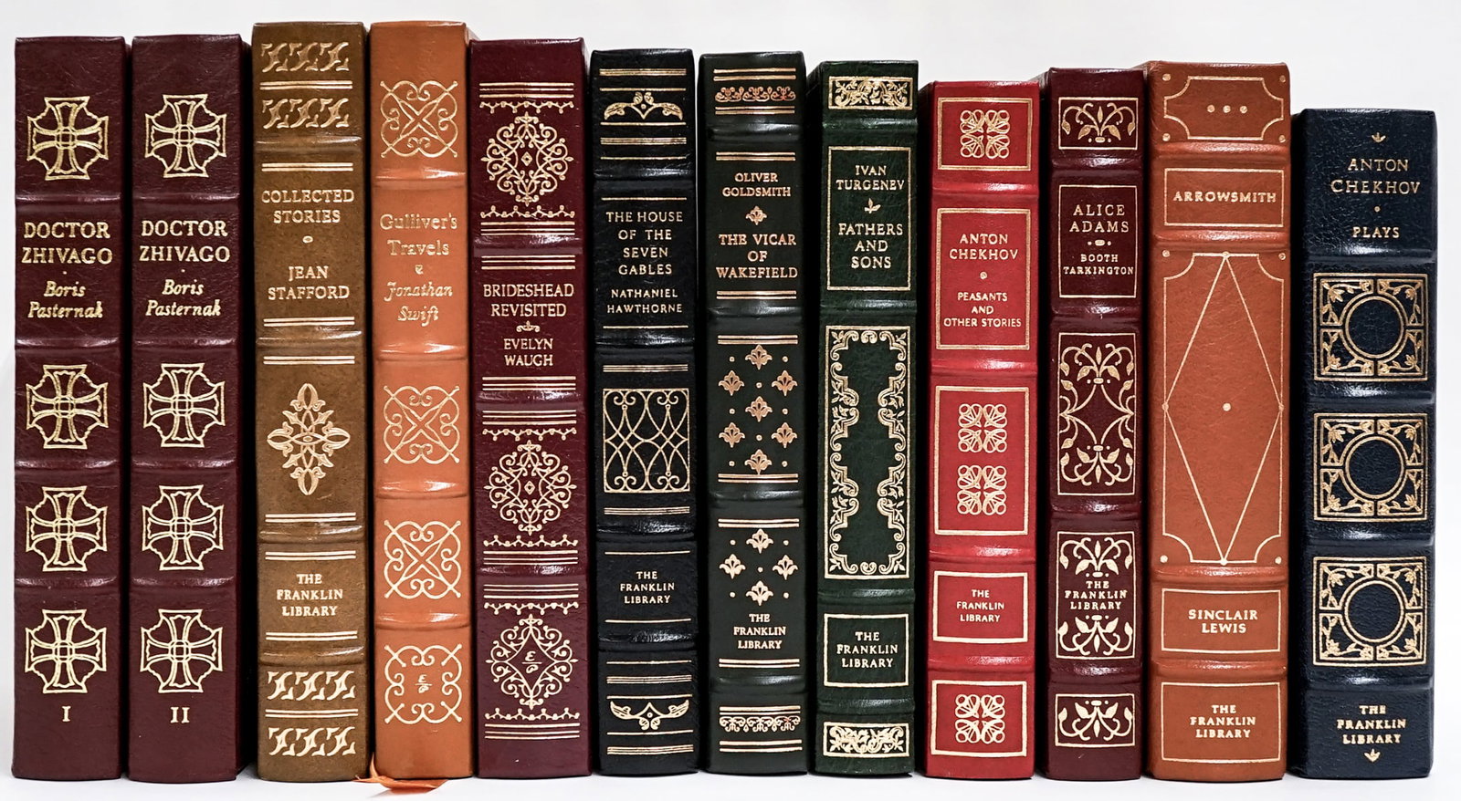 Franklin Library Leatherbound Books (12): Franklin Library Leatherbound Books (14) . Books are in EX+/NM condition (Like-New). These books are from an odor free and smoke-free home. Book lot measures 17 x 13 x 7 inches for shipping purposes.