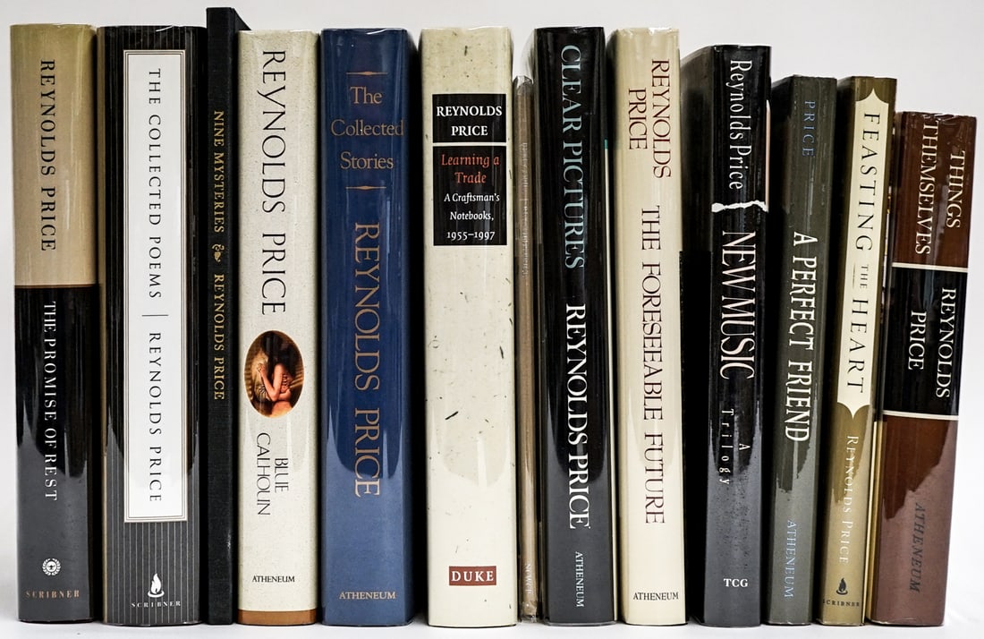 Reynolds Price SIGNED FIRST EDITIONS (13): All are author signed, none are inscribed nor personalized. Books are in EX+/NM condition (Like-New). These books are from an odor free and smoke-free home. Book lot measures 17 x 13 x 7 inches for