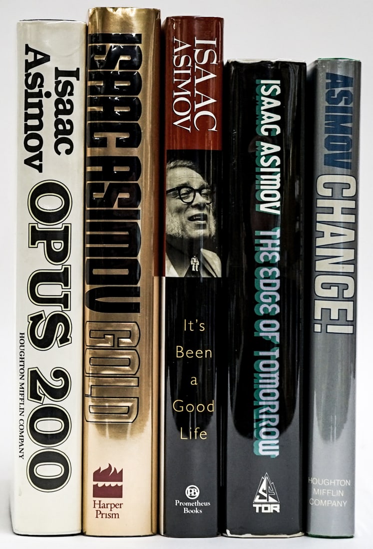 Isaac Asimov First Editions. Unsigned. (5): First Editions. Unsigned. (5) Books are in EX+/NM condition (Like-New). These books are from an odor free and smoke-free home. Book lot measures 10 x 13 x 7 inches for shipping purposes. Signed