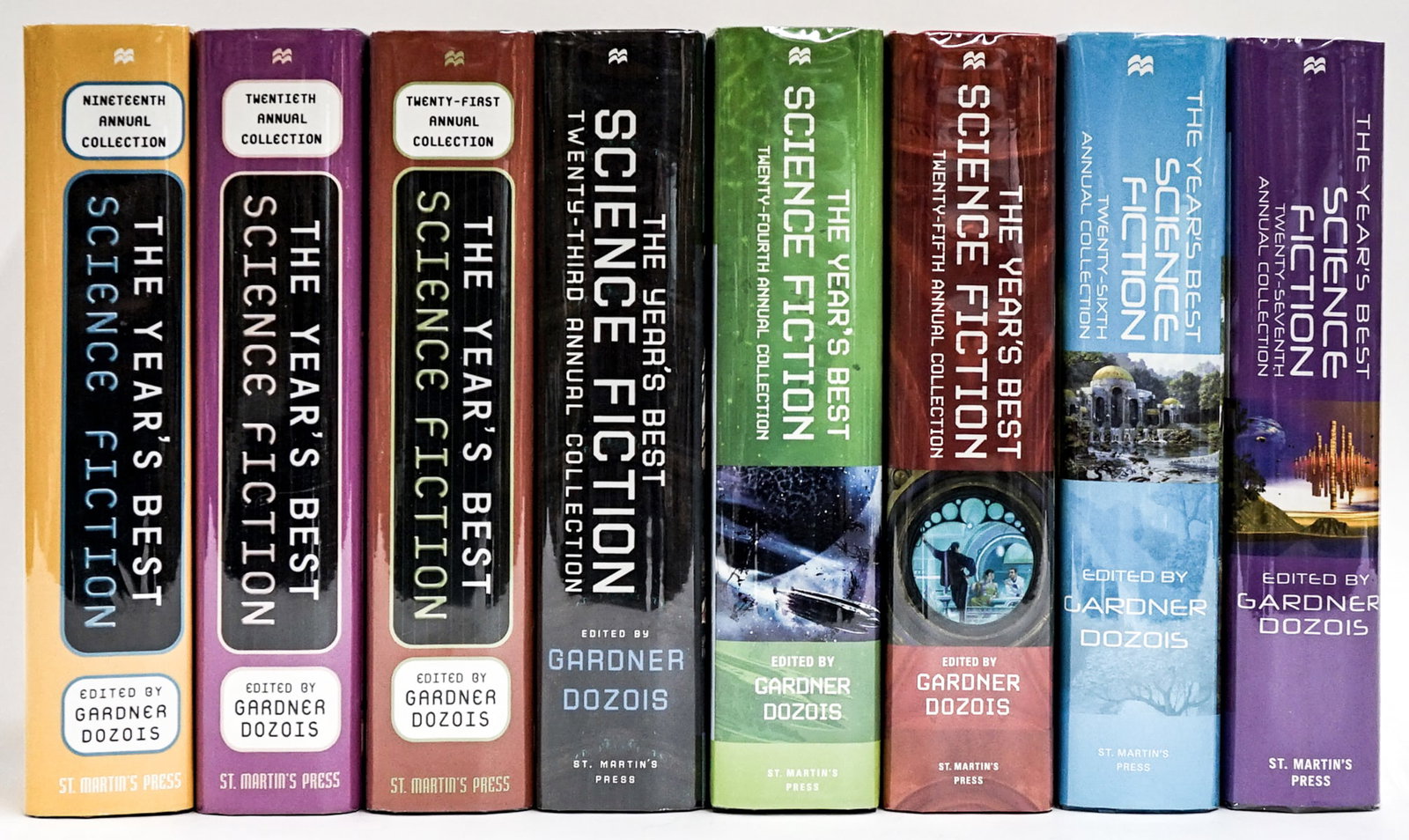 The Year's Best Science Fiction Hardcovers (8): The Year's Best Science Fiction Hardcovers. Unsigned. (8) Books are in EX+/NM condition. These books are from an odor free and smoke-free home. Book lot measures 17 x 13 x 7 inches for shipping