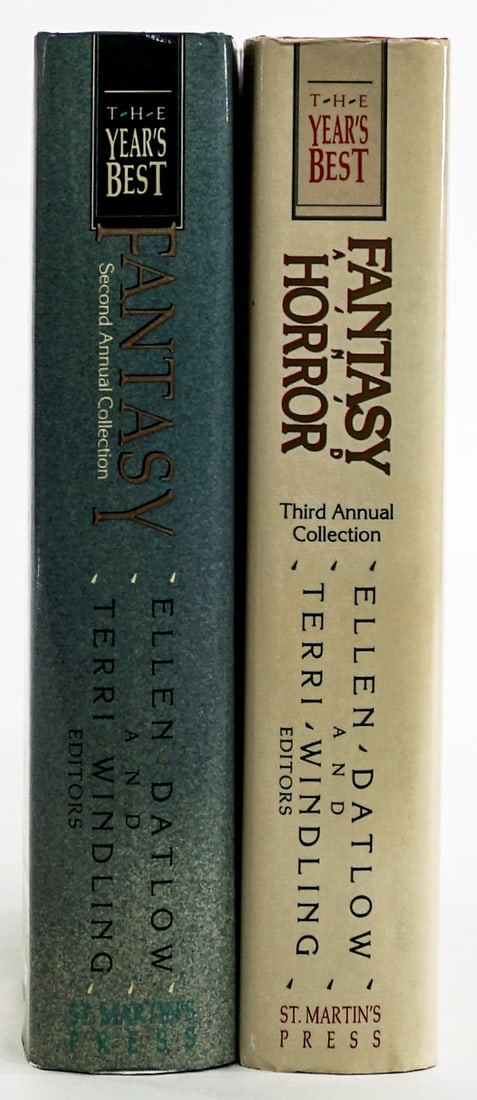Ellen Datlow - Terri Windling (2) SIGNED 2ND&3RD: Two (2) Ellen Datlow and Terri Windling signed copies of the 2nd and 3rd annual collections of The Year's Best - Fantasy and Horror. St. Martin's Press. Book lot measures 9.5 in. H x 6.5 in. W x 4