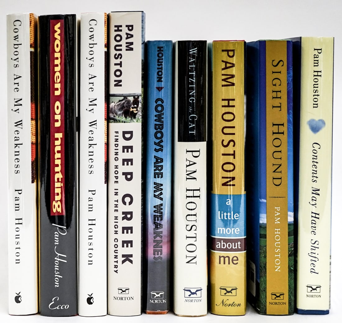 Pam Houston SIGNED First Editions (9): All are author signed, NONE are inscribed nor personalized. Books are in EX+/NM condition (Like-New). These books are from an odor free and smoke-free home. Book lot measures 17 x 13 x 7 inches for