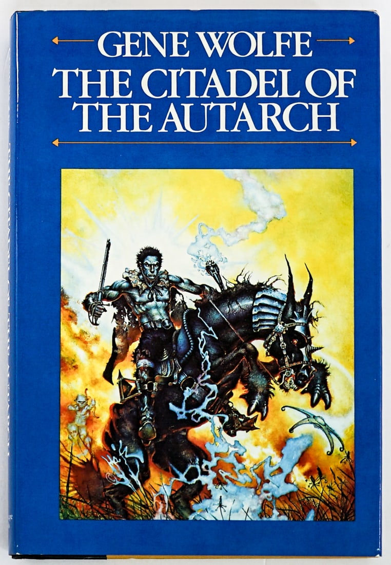 The Citadel of the Autarch by Gene Wolfe SIGNED: The Citadel of the Autarch; Volume Four of the Book of the New Sun by Gene Wolfe signed on title page. Timescape Books 1983 1st with unclipped dust jacket. 317 pp. Two-tone covers. Book lot measures
