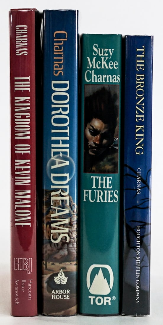 Suzy McKee Charnas SIGNED FIRST EDITIONS (4): Most are in EX+/Near Mint condition. From a smoke-free home, no odors whatsoever. For shipping purposes the lot measures 6 x 7 x 10 inches. Signed (Autographed) book/s and other material not including