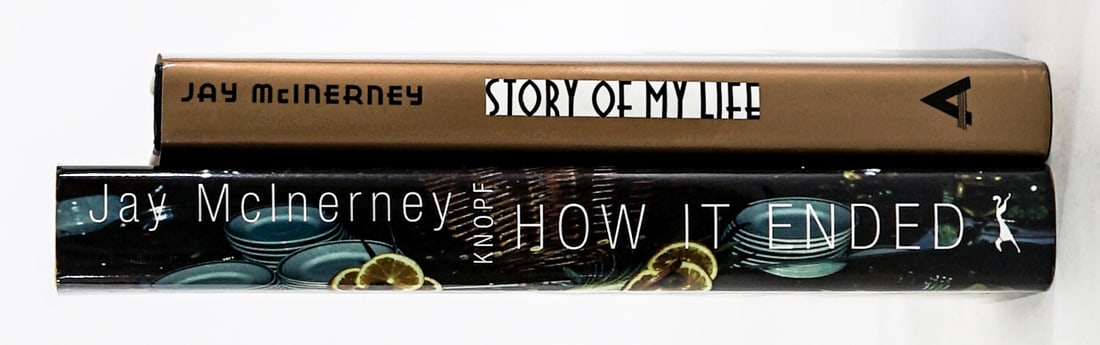 Jay McInerney (2) SIGNED Books: How it Ended - signed on title page. Alfred A. Knopf 2009 1st ed. with unclipped dust jacket. Two-tone covers. 2) Story of My Life - signed on title page. The Atlantic Monthly 1988 1st printing with u