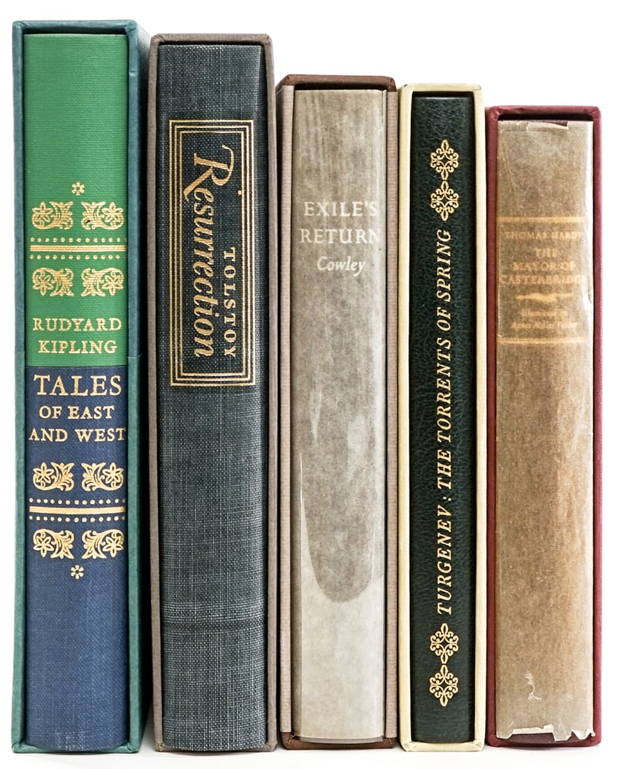 Limited Editions Club (5) S/N Slipcased: Include: 1) The Torrents of Spring by Turgenev 1976 #1215 of 1600 copies signed by the artist Lajos Szalay. 2) The Mayor of Casterbridge by Thomas Hardy 1964 #752 of 1500 copies signed by the artist A