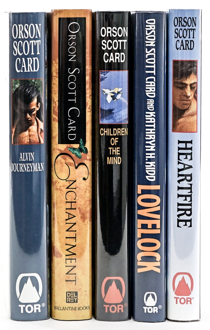 Orson Scott Card SIGNED FIRST EDITIONS (5): All are signed on half-title page (none are inscribed or personalized). For shipping purposes the lot measures 7 x 10 x 11 inches. Signed (Autographed) book/s and other material not including an LOA o