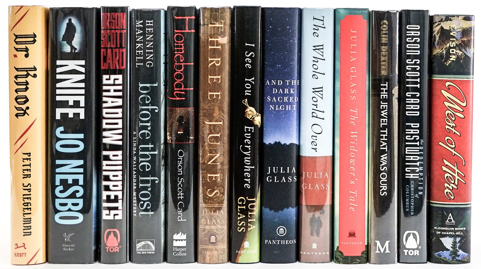 Author SIGNED First Editions (13): Author SIGNED First Editions. All are author signed, none are inscribed nor personalized. Books are in EX+/NM condition (Like-New). These books are from an odor free and smoke-free home. Book lot meas