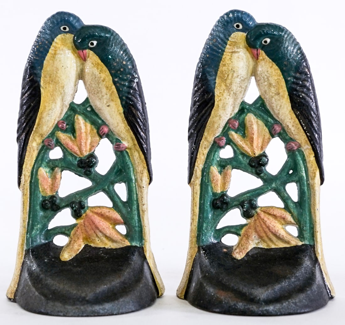 Cast Iron Pair Bookends [Parakeets - Love Birds] (1 of 5)