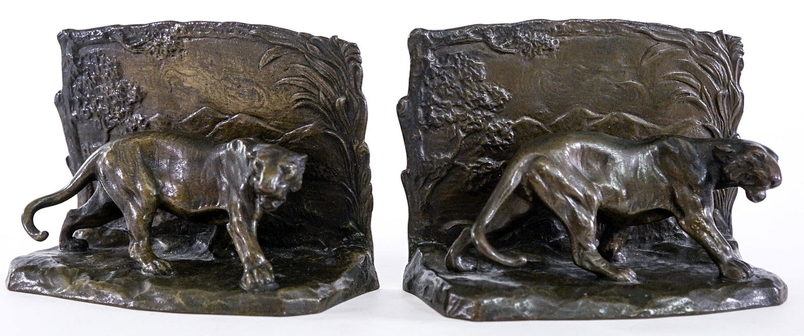 Austria Bronze (Pair) Bookends [Panther] (1 of 7)