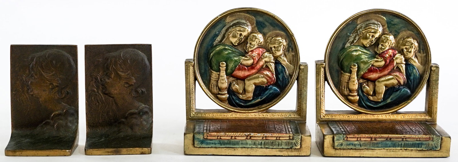 Children (2 Pair) Vintage Cast Metal Bookends (1 of 11)