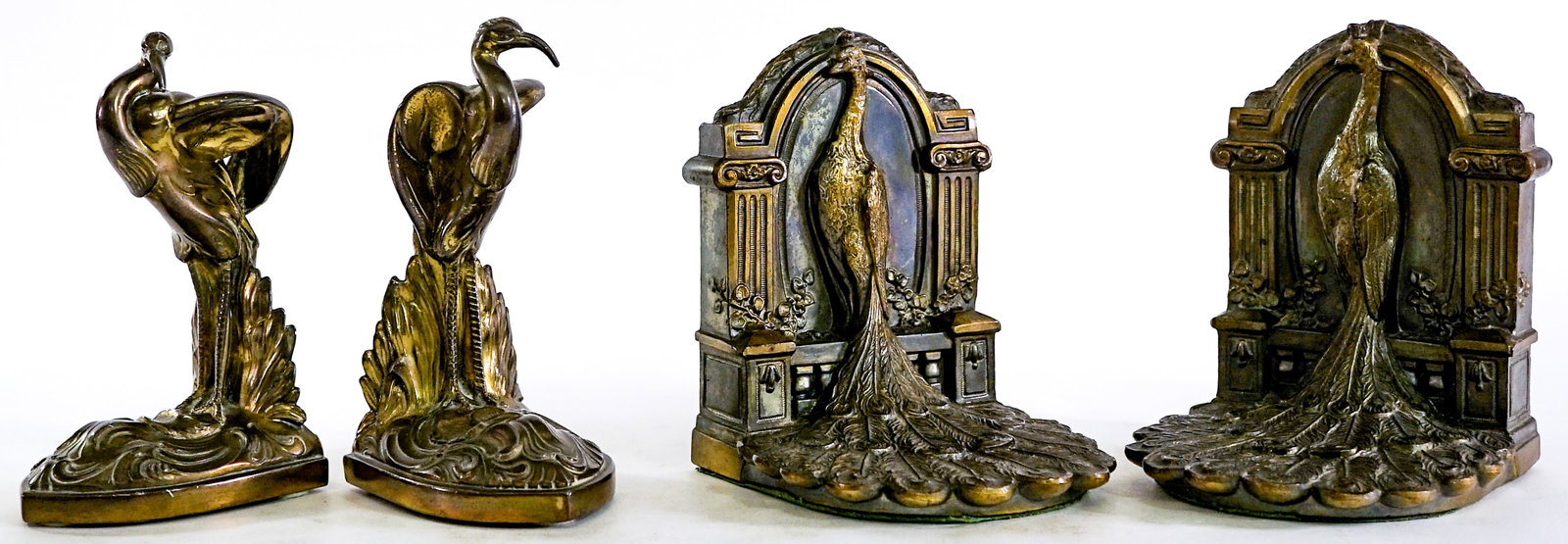 Art Deco Nouveau (2 Pair) Peacock, Ibis Bird (1 of 11)