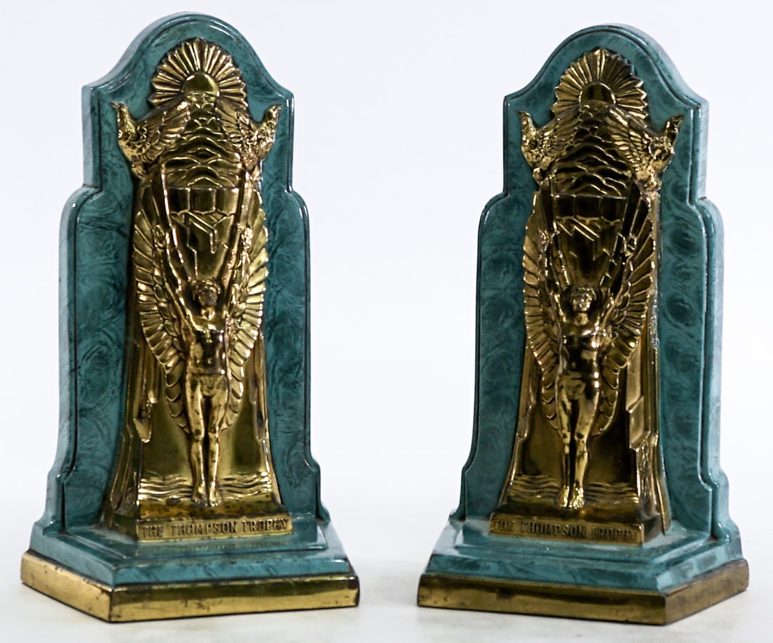 Art Deco Thompson Trophy (Pair) Bookends 1930's (1 of 6)