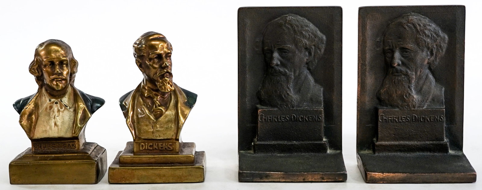 Charles Dickens / Shakespeare (2 Pair) Bookends (1 of 11)