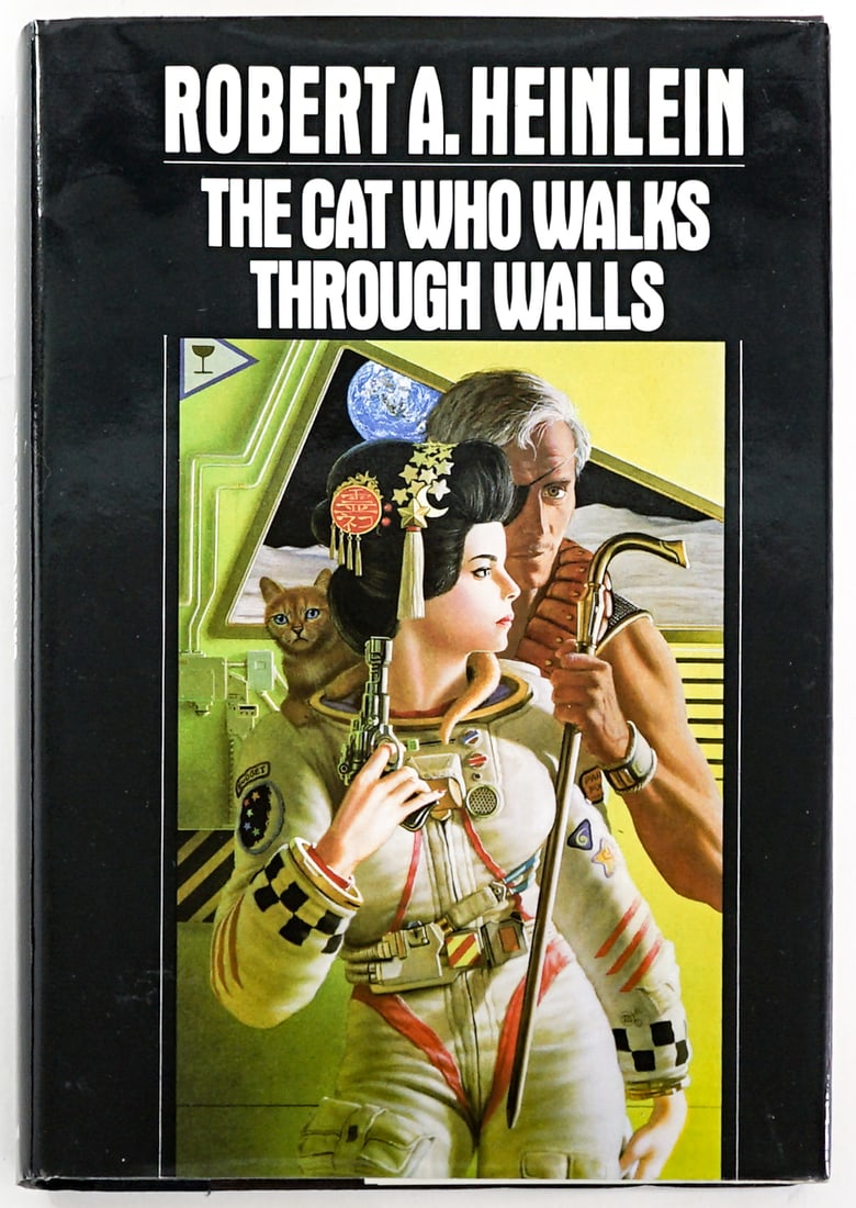 Robert A. Heinlein - The Cat Who Walks...1st 1st: The Cat Who Walks Though Walls by Robert A. Heinlein. 1985 1st 1st with unclipped dust jacket. 382 pp. Black covers, bumped lower edges. Book lot measures 9.25 in. H x 6.25 in. W x 1.375 in. D for shi