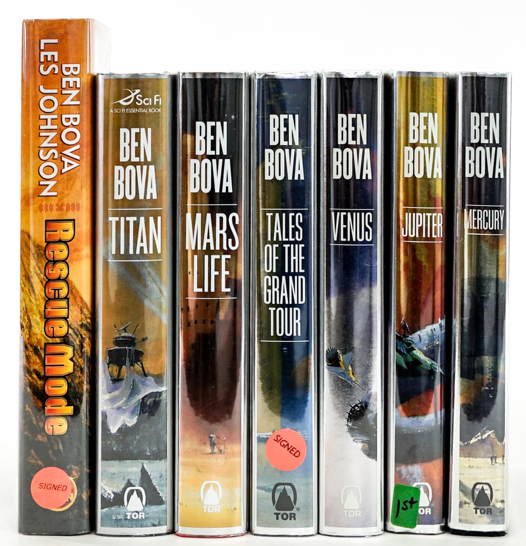 Ben Bova SIGNED FIRST EDITIONS (7): All are signed (none are inscribed or personalized). For shipping purposes the lot measures 10 x 9 x 7 inches. Signed (Autographed) book/s and other material not including an LOA or COA offer no warra
