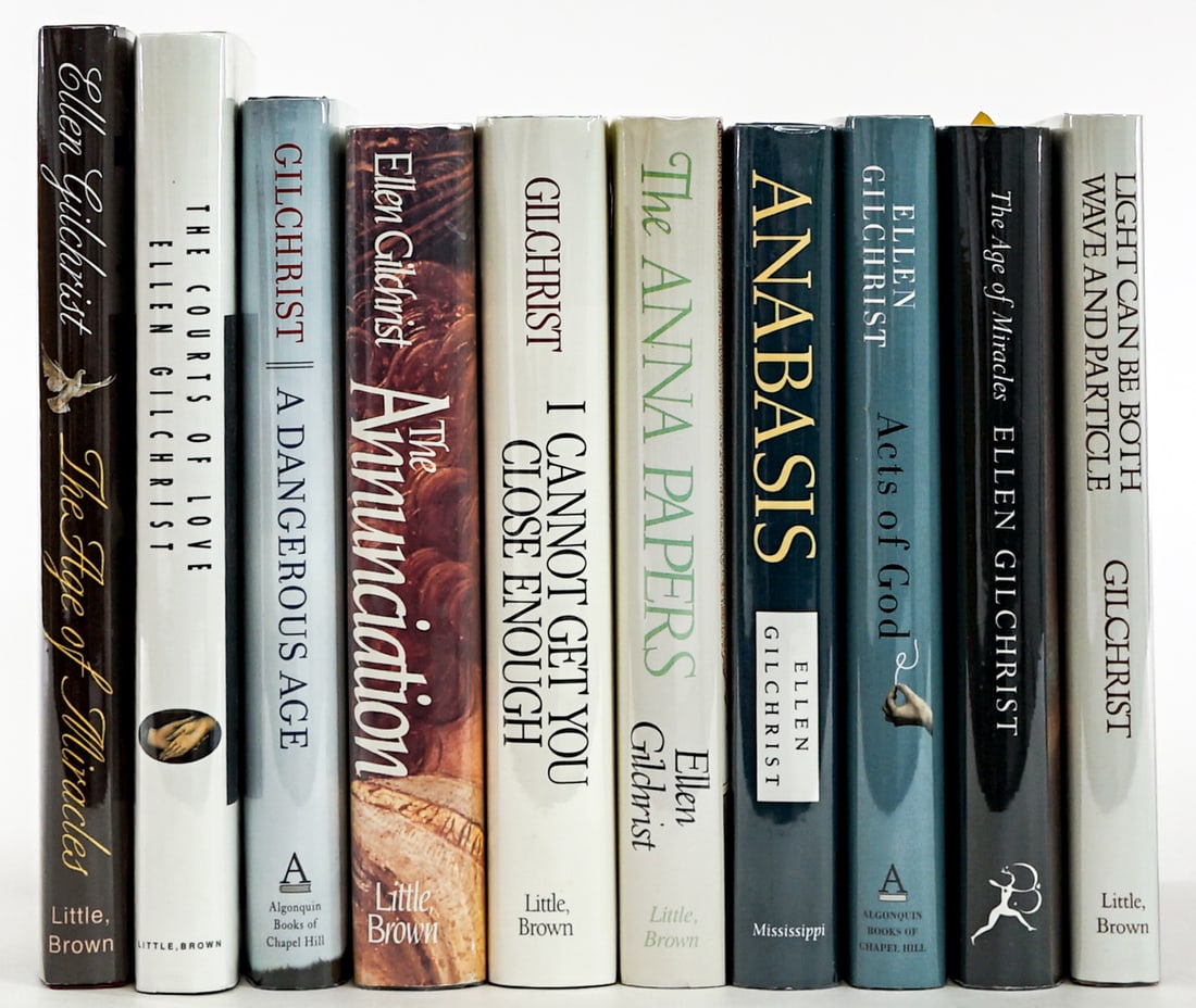 Ellen Gilchrist SIGNED FIRST EDITIONS (10): All are signed (none are inscribed or personalized). For shipping purposes the lot measures 10 x 9 x 7 inches. Signed (Autographed) book/s and other material not including an LOA or COA offer no warra
