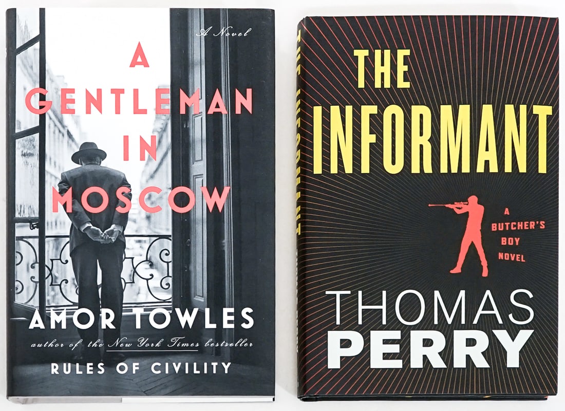 Author SIGNED (2) Books [Amor Towles]: 1) A Gentleman in Moscow by Amor Towles signed on title page. Viking 2016 1st 1st with unclipped dust jacket. 2) The Informant by Thomas Perry signed on title page. Otto Penzler 2011 with unclipped du