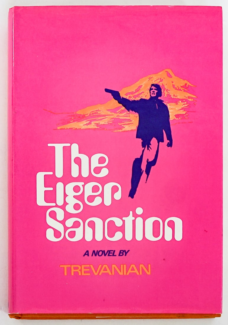 The Eiger Sanction by Trevanian 1972 1st 1st: Scarce 1st 1st in this condition. The Eiger Sanction by Trevanian. Crown Publishers 1972 1st 1st with unclipped dust jacket. 316 pp. Orange cloth covers. Book lot measures 9.25 in. H x 6.25 in. W x 1.
