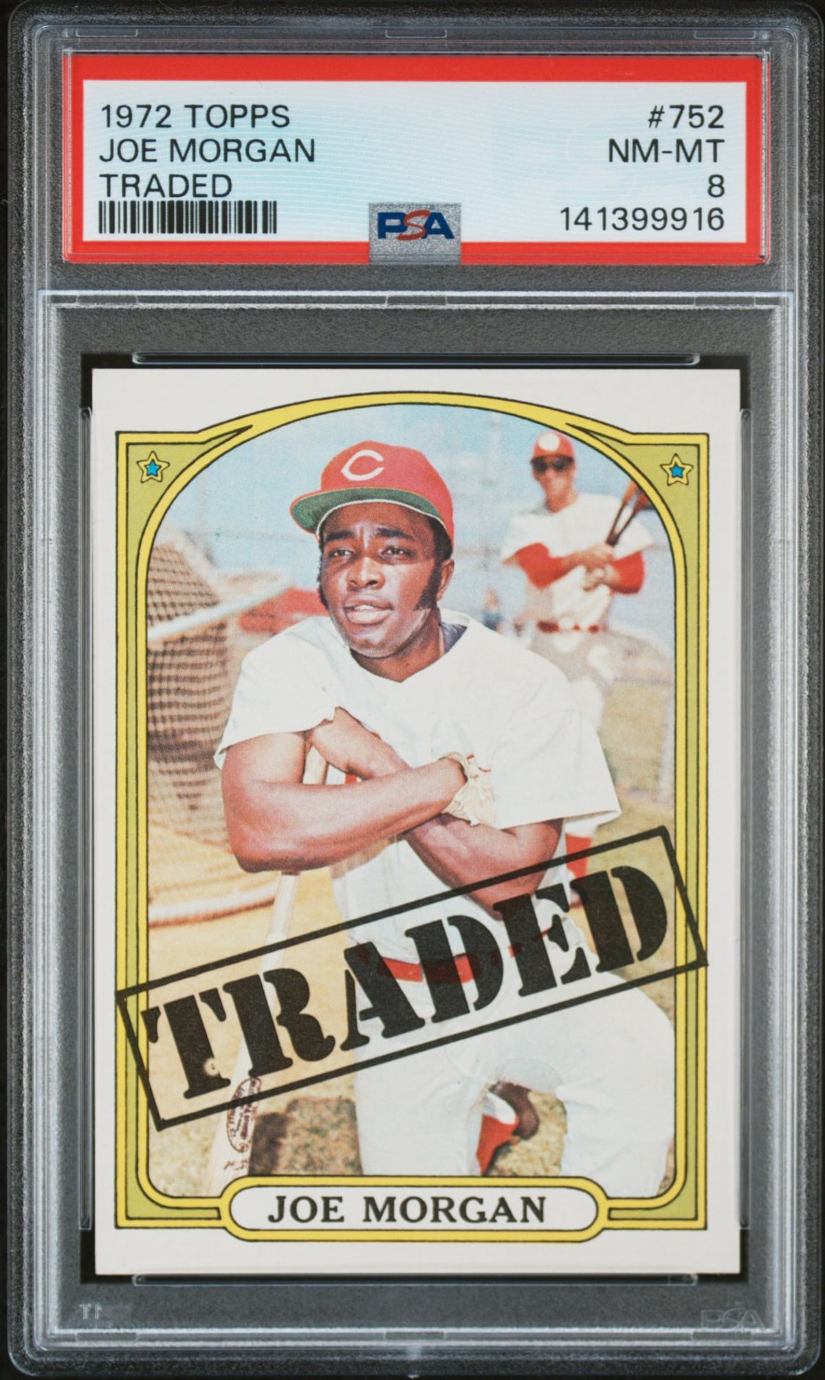 Joe Morgan 1972 Topps #752 Traded PSA 8: Lot measures 5.5 x 3.5 x .25 inches for shipping purposes. The absence of a condition report does not imply that the lot is in perfect condition or completely free from wear and tear, imperfections, o
