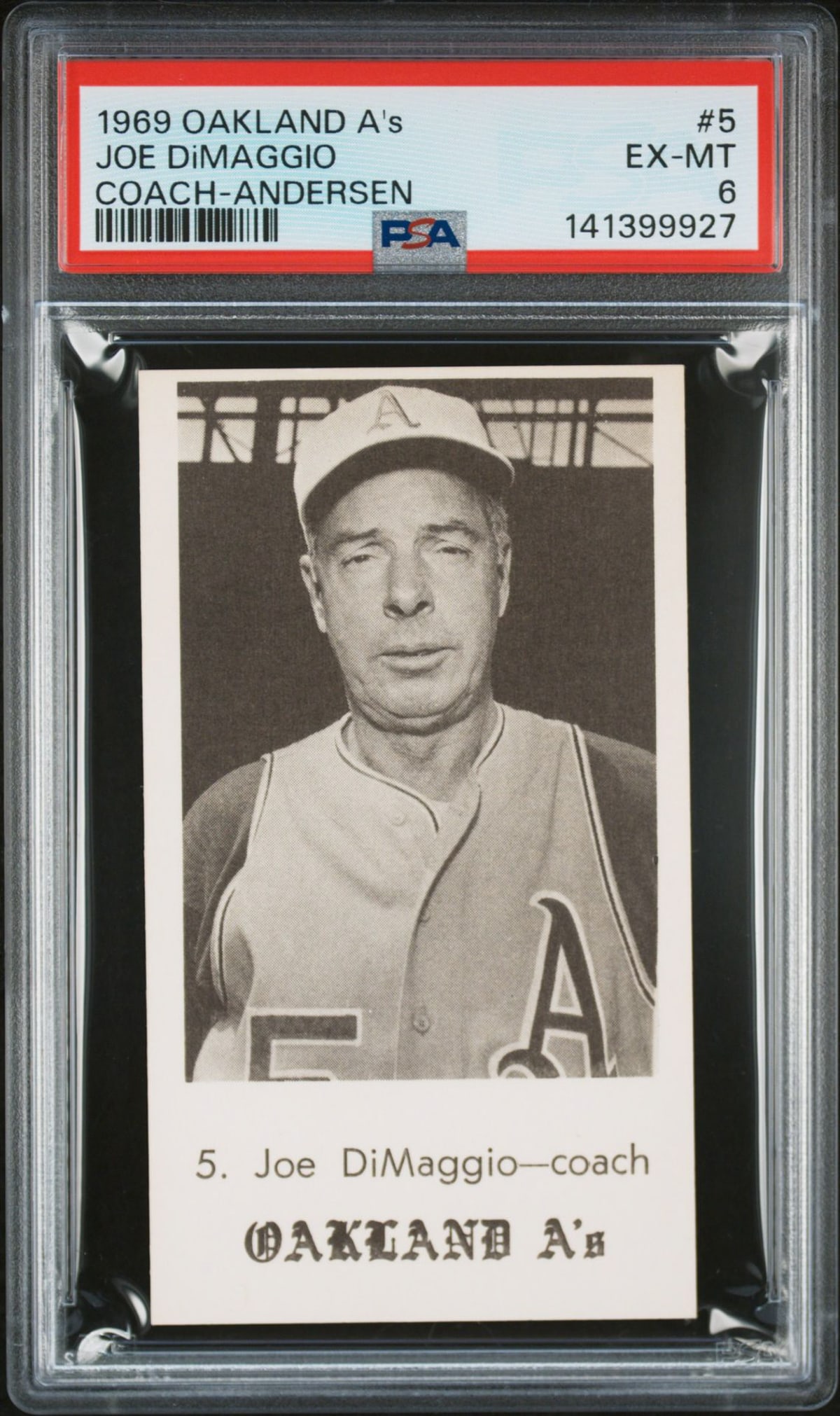 Joe Dimaggio Scarce 1969 Andersen A's PSA 6 (1 of 2)