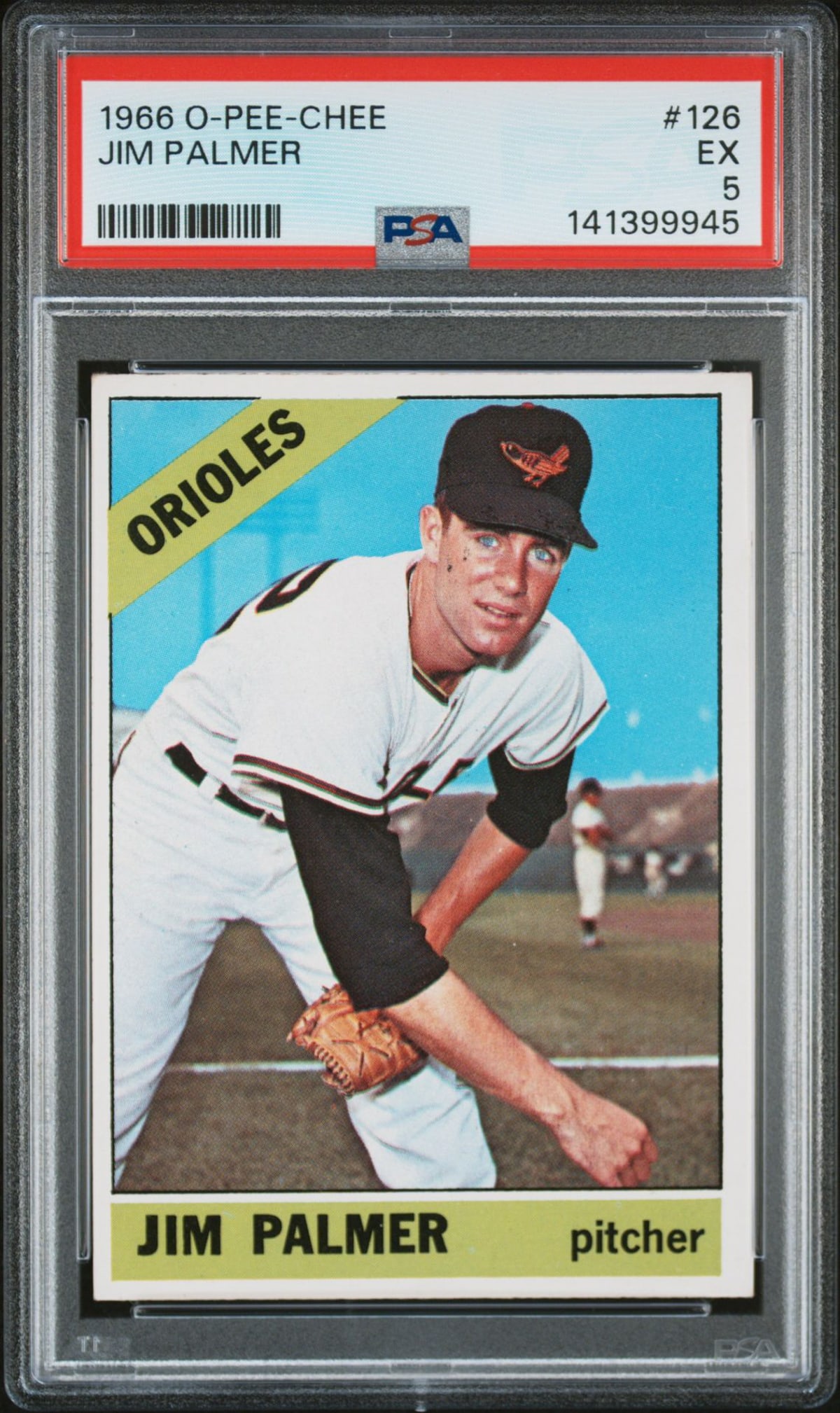 Jim Palmer 1966 O-Pee-Chee #126 PSA 5: Lot measures 5.5 x 3.5 x .25 inches for shipping purposes. The absence of a condition report does not imply that the lot is in perfect condition or completely free from wear and tear, imperfections, o