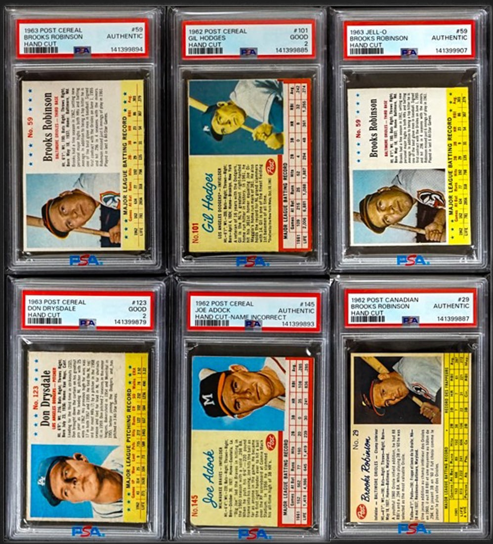 (6) 1962-63 Post Cereal PSA Graded Baseball Cards (1 of 13)