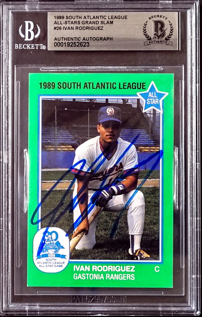 Ivan Rodriguez On Card SIGNED 1989 Minors Leagues (1 of 2)