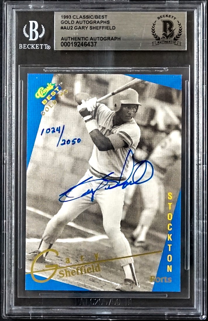 Gary Sheffield On Card SIGNED #1024/2050: Lot measures 5.5 x 3.5 x .25 inches for shipping purposes. The absence of a condition report does not imply that the lot is in perfect condition or completely free from wear and tear, imperfections, o