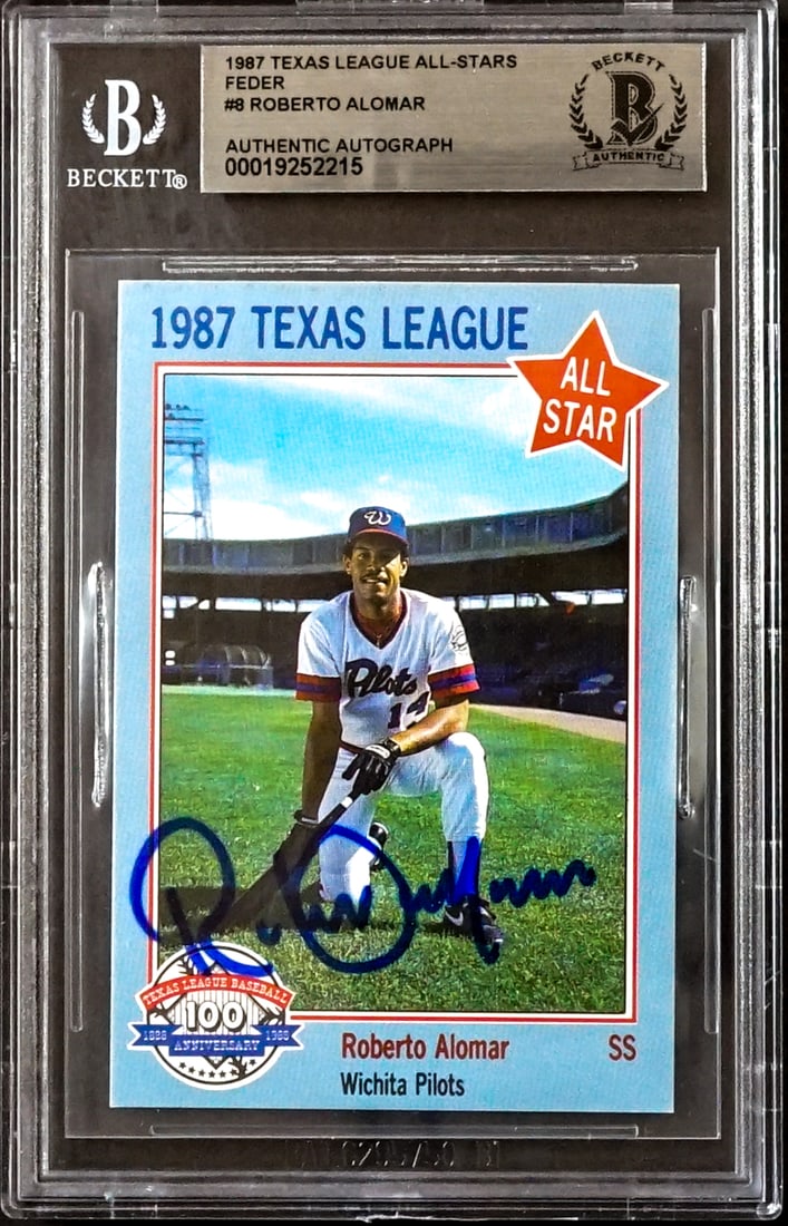 Roberto Alomar On Card SIGNED 1987 Texas League: Lot measures 5.5 x 3.5 x .25 inches for shipping purposes. The absence of a condition report does not imply that the lot is in perfect condition or completely free from wear and tear, imperfections, o