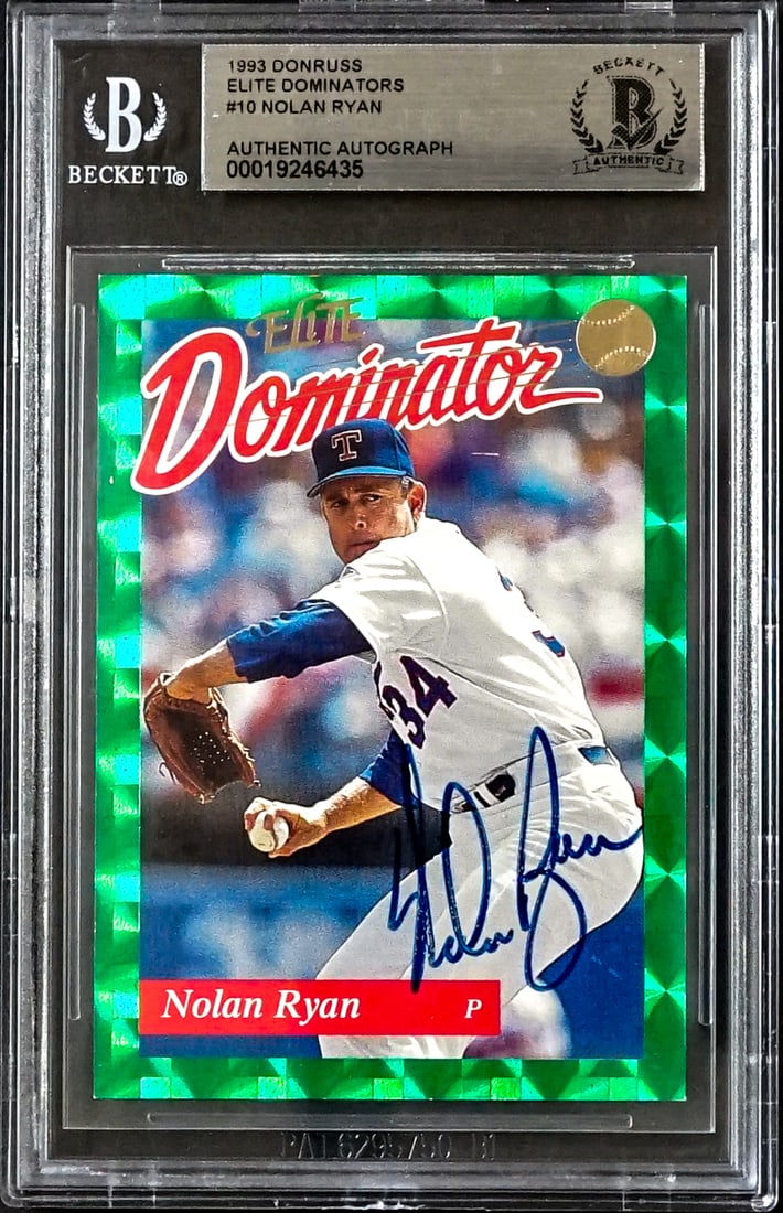 Nolan Ryan On Card SIGNED 1993 Donruss Elite (1 of 2)