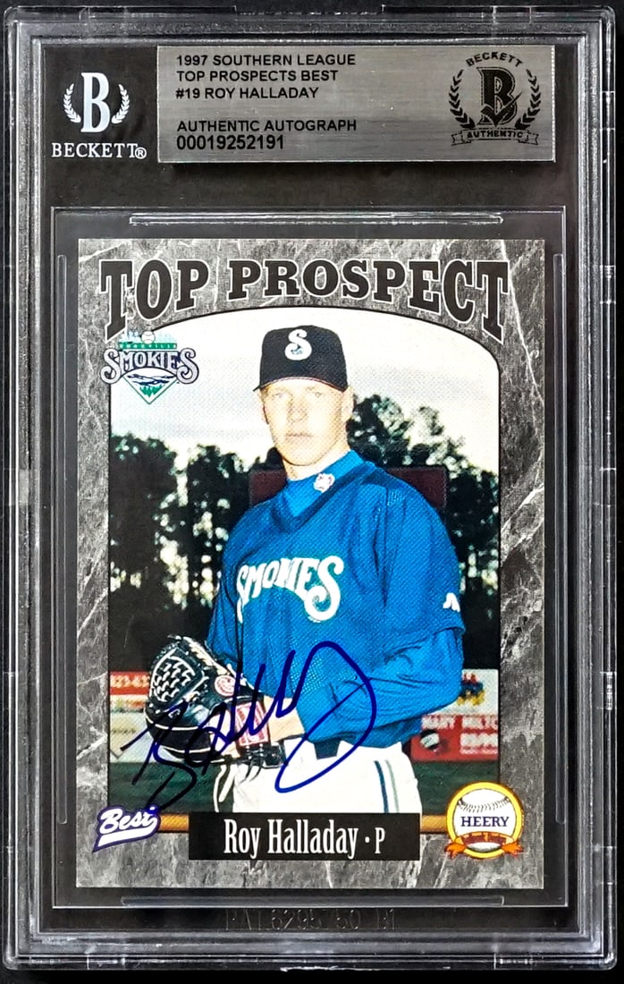Roy Halladay On Card SIGNED 1997 Southern League: Lot measures 5.5 x 3.5 x .25 inches for shipping purposes. The absence of a condition report does not imply that the lot is in perfect condition or completely free from wear and tear, imperfections, o