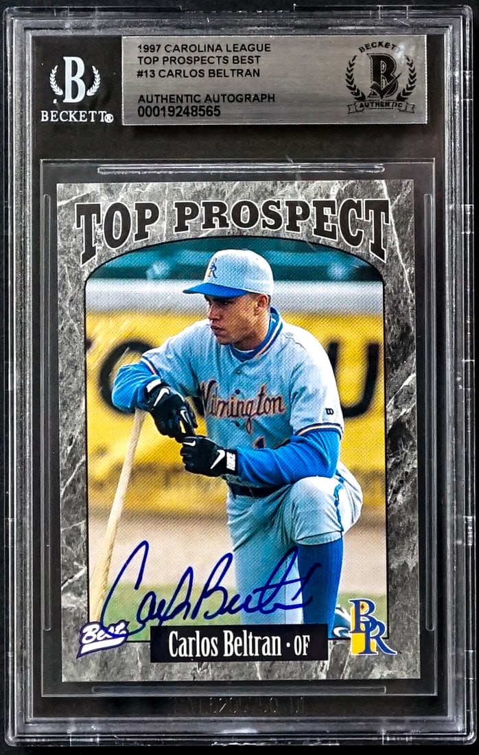 Carlos Beltran On Card SIGNED 1997 Carolina League (1 of 2)