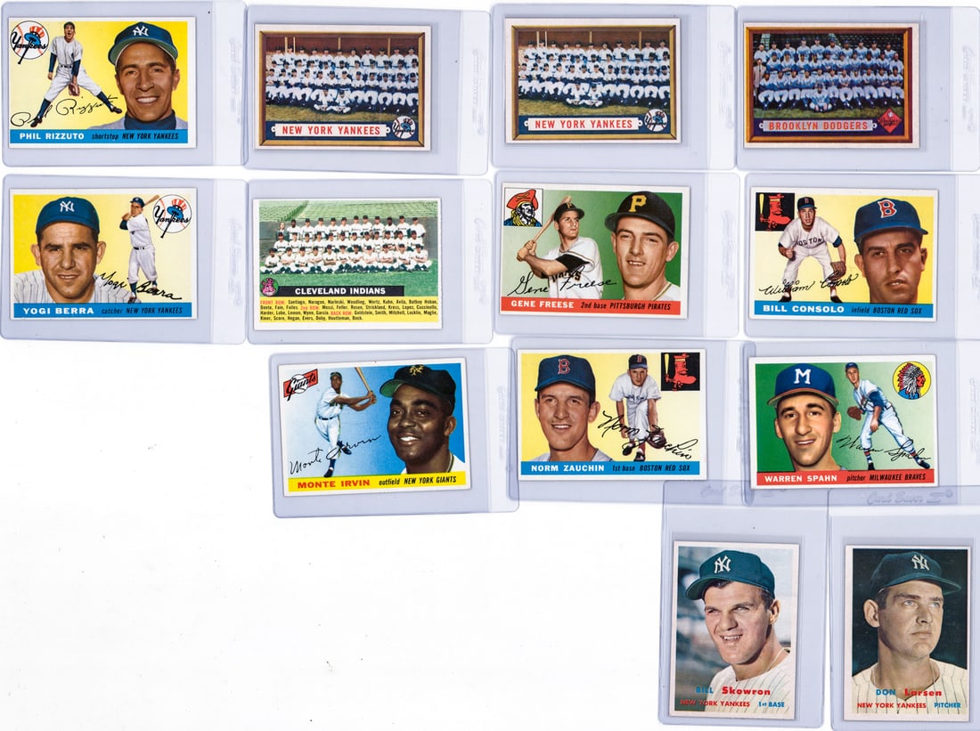 1955 Topps (8) & 1957 Topps (5): Mixed condition. However, the condition report is provided as an opinion only and in no way is a guarantee nor warranty if card or cards are submitted to a third party grading company. These are from 