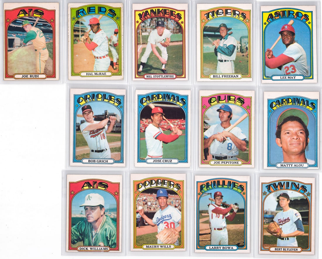 1972 O-Pee-Chee Baseball Cards (13): Mixed condition. However, the condition report is provided as an opinion only and in no way is a guarantee nor warranty if card or cards are submitted to a third party grading company. These are from 
