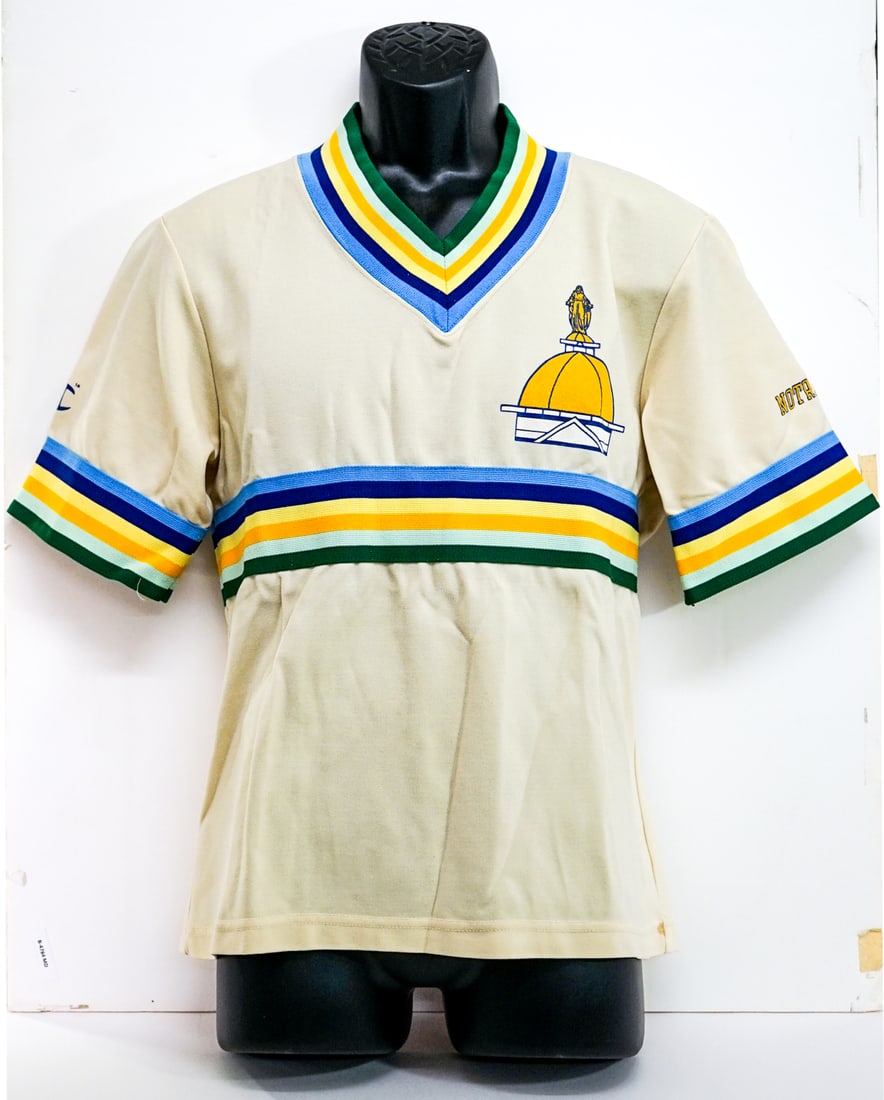 Gilbert Salinas (Notre Dame) Warm-up Pullover: Consigned by Mr. Salinas (Notre Dame, Center 1977-81). Lot measures 12 x 8 x 3 inches for shipping purposes. The absence of a condition report does not imply that the lot is in perfect condition or co