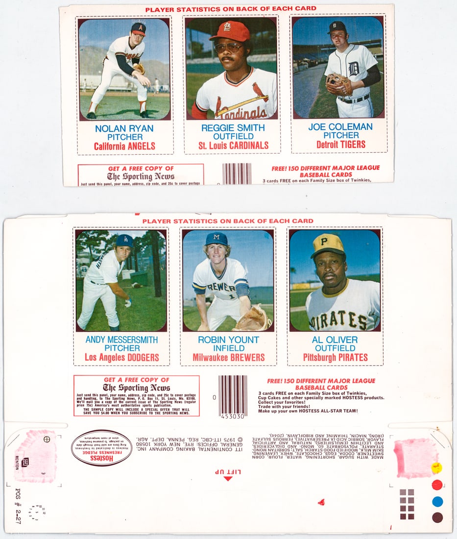 Two Vintage Hostess Boxes-Uncut BB Cards: Lot measures 12 x 10 x .25 inches for shipping purposes. The absence of a condition report does not imply that the lot is in perfect condition or completely free from wear and tear, imperfections, or 