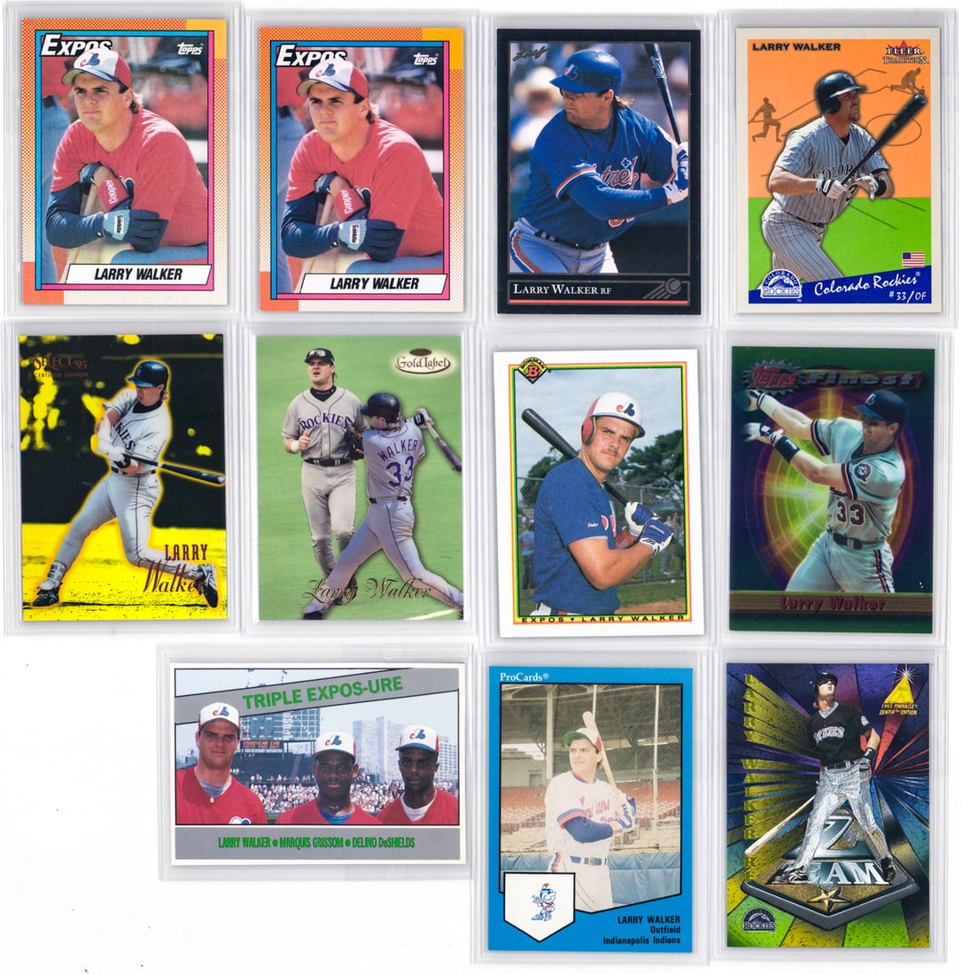 Larry Walker (HOF 2020) Baseball Cards (11) (1 of 2)