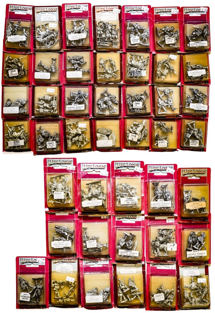 Alternative Armies Flintlogue Miniatures (44): Lot measures 17 x 13 x 7 in. for shipping purposes. The absence of a condition report does not imply that the lot is in perfect condition or completely free from wear and tear, imperfections, or the c