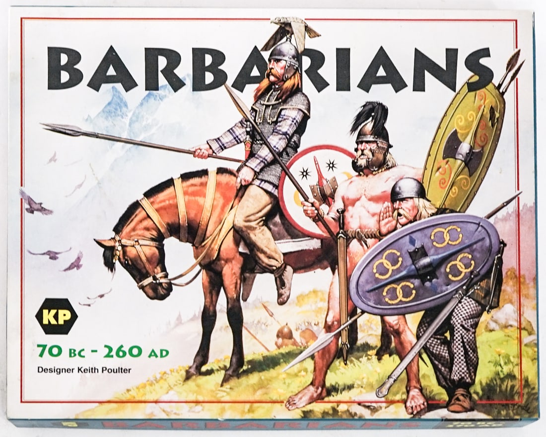 TTRPG Barbarians 70 B.C.-260 A.D.: Appears complete. Lot measures 15 x 11 x 3 in. for shipping purposes. The absence of a condition report does not imply that the lot is in perfect condition or completely free from wear and tear,
