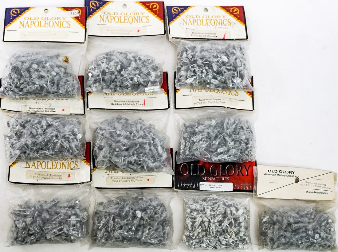 Miniatures (Napoleonic, 10): Lot measures 15 x 11 x 3 in. for shipping purposes. The absence of a condition report does not imply that the lot is in perfect condition or completely free from wear and tear, imperfections, or the c