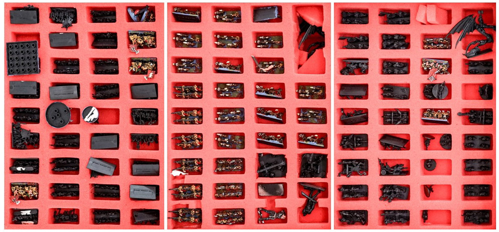 Wargames Workshop Hard Case with Miniatures: Lot measures 16 x 14 x 6 in. for shipping purposes. The absence of a condition report does not imply that the lot is in perfect condition or completely free from wear and tear, imperfections, or the c