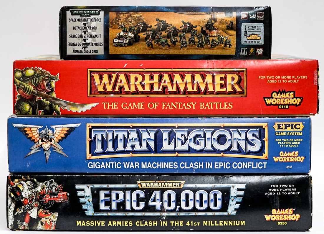 Warhammer (4 Pcs): From an advanced collector. To date, most or all opened items have been complete. Lot measures 13 x 17 x 12 in. for shipping purposes. The absence of a condition report does not imply that the lot is