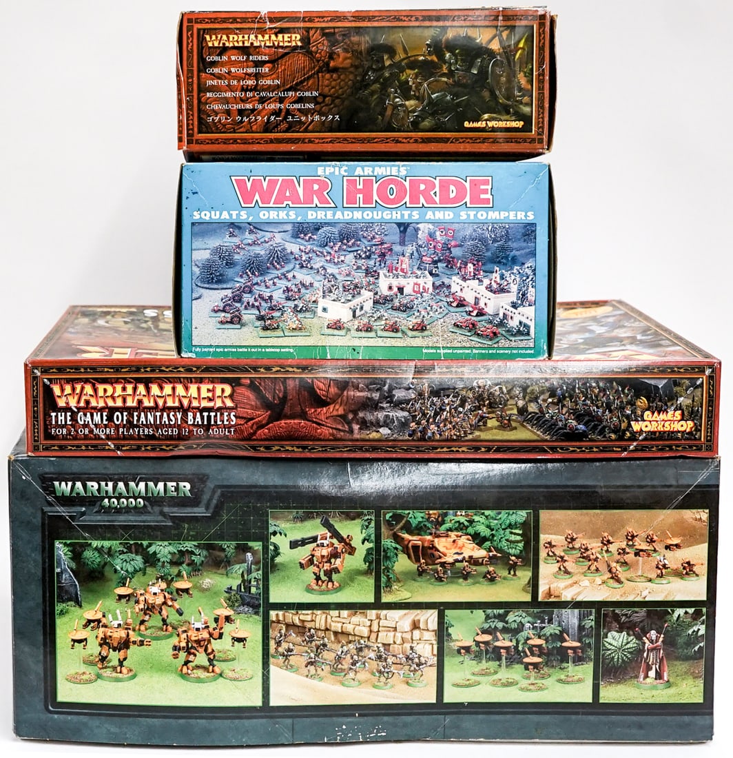 Warmages (4): Lot measures 13 x 18 x 14 in. for shipping purposes. The absence of a condition report does not imply that the lot is in perfect condition or completely free from wear and tear, imperfections, or the