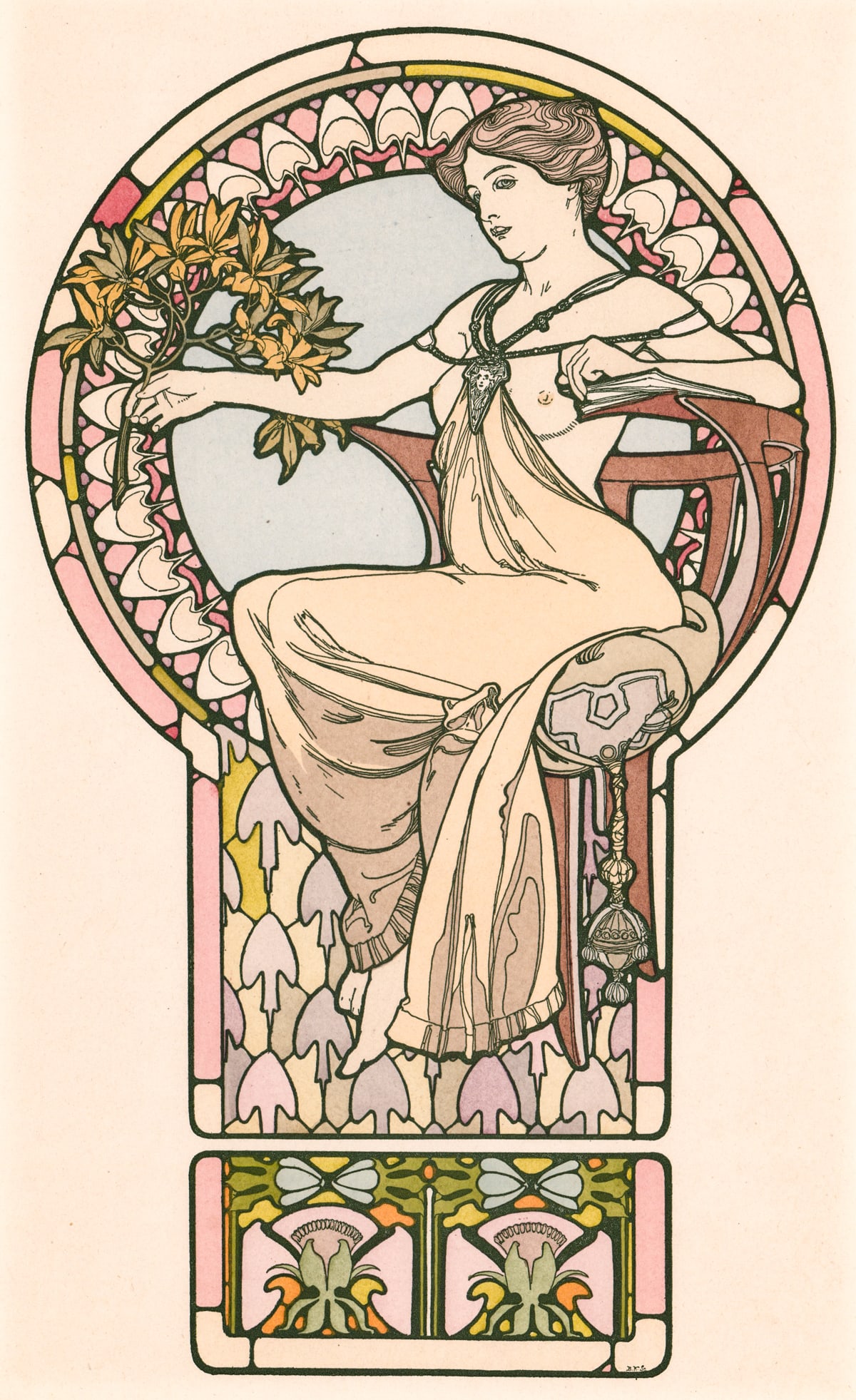Alphonse Mucha Litho Decoratifs Plate 48 (1 of 3)